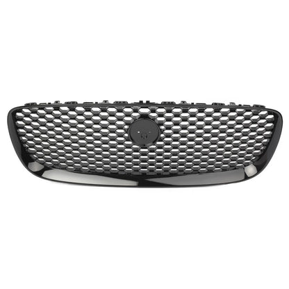 Front Bumper Center Grille Glossy Black For Jaguar XF XFR 2016-2020