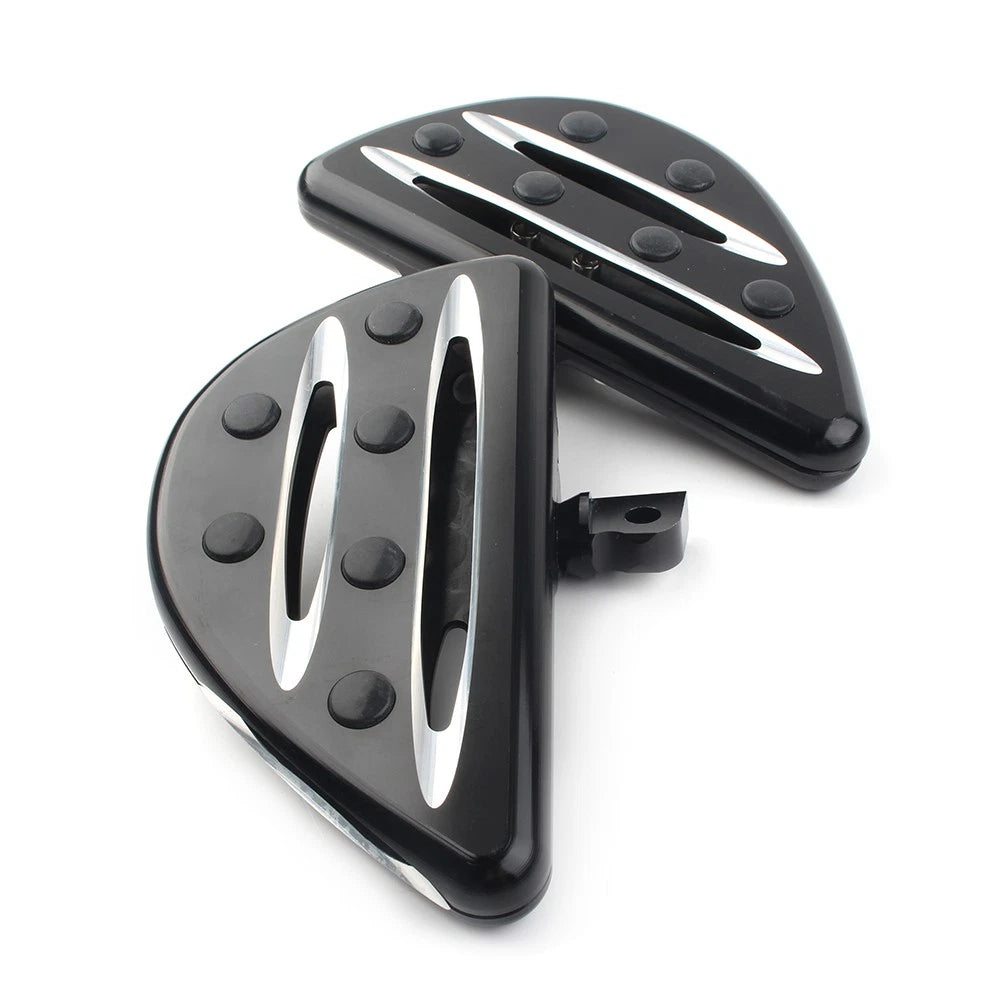 Black Rear Passenger Floorboards Floor Boards Foot Pegs for Harley Electra Glide