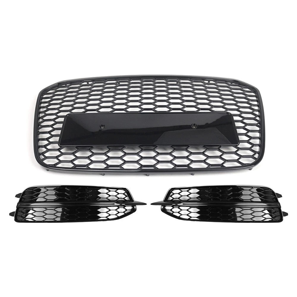 Front Radiator Grille With Fog Light Grille Cover Fit For Audi A6 S6 2012-14 US