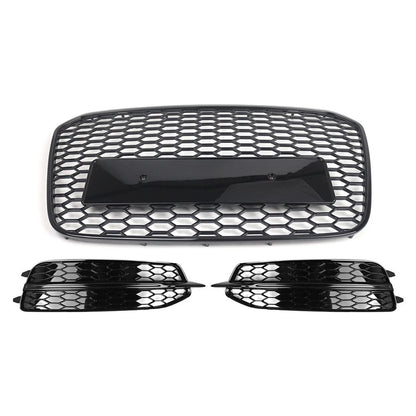 Front Radiator Grille With Fog Light Grille Cover Fit For Audi A6 S6 2012-14 US