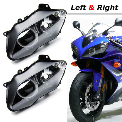 Left+Right Headlight Head Lamp Assembly For Yamaha YZF R1 2007 2008 YZF-R1 07 08