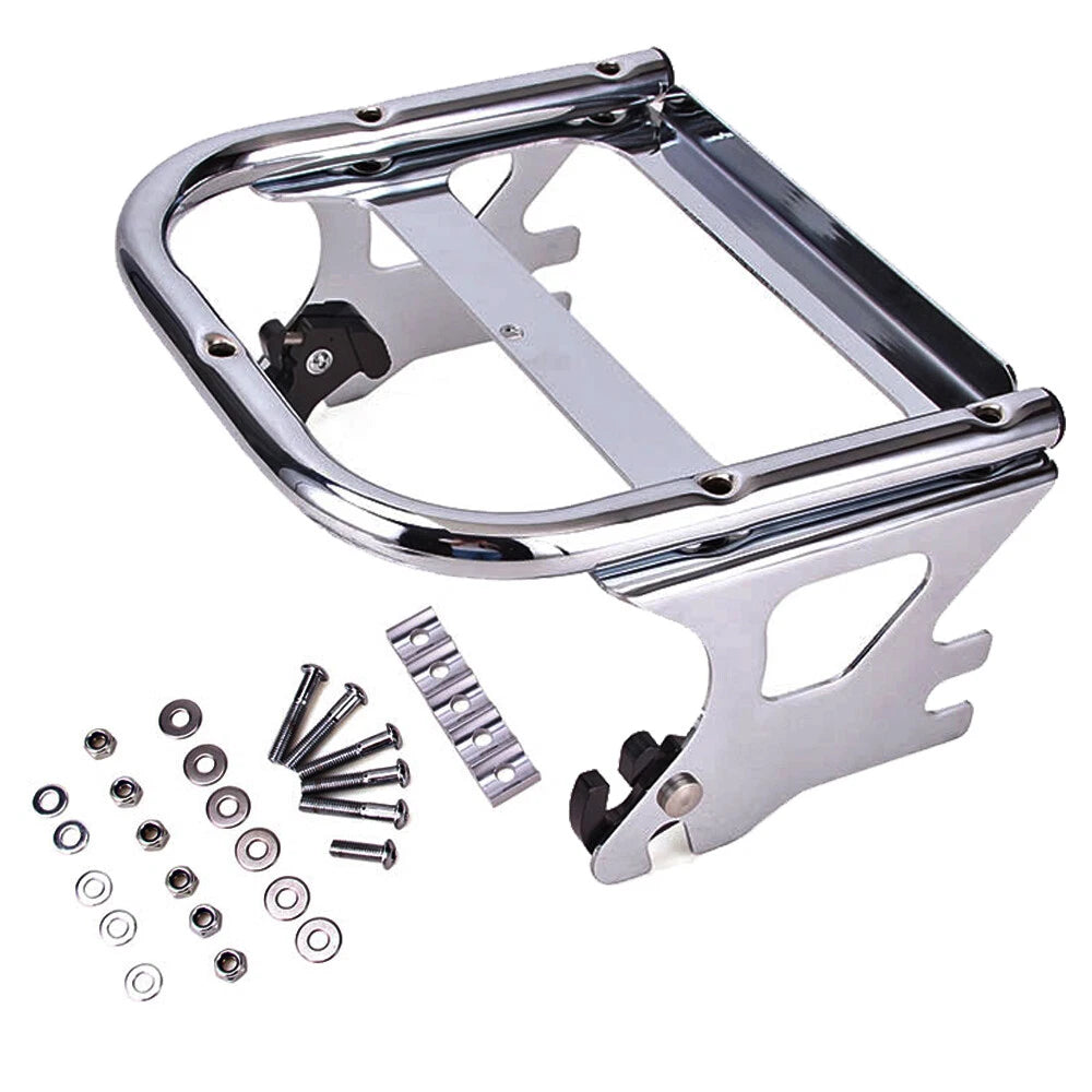 For 97-08 Harley Detachable Two-Up Tour Pack Mount Luggage Rack+Docking Hardware