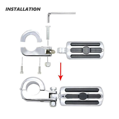 1 1/4" Chrome Engine Guard Mounts Clamps Highway Foot Pegs Footrest For Harley
