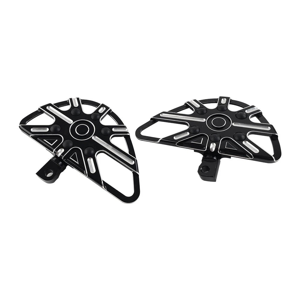 2x Black Motorbike Rear Passenger Footrest Floorboard For Harley Touring Softail