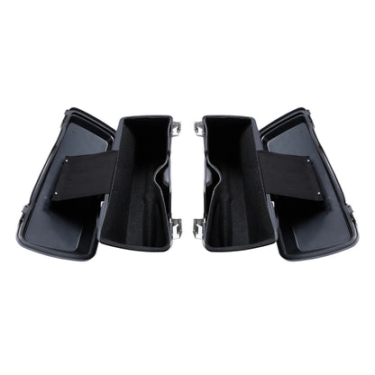 Black Hard Saddlebags & Conversion Bracket Fit For Harley Softail 1984-2017 2016