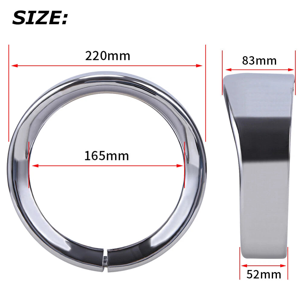 For Harley Touring 7" Headlight Lights Passing Lamp Trim Ring Bezel Visor Cover