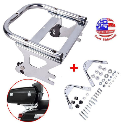 Detachable 2 up Tour Pack Mount Bracket Rack & Docking Hardware For Harley 97-08