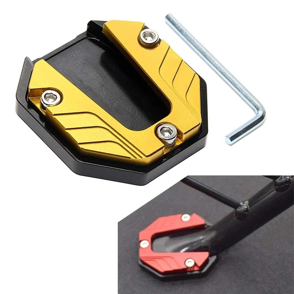 Motor Bikes Kickstand Extender Foot Side Stand Extension Pad Support Plate Gold