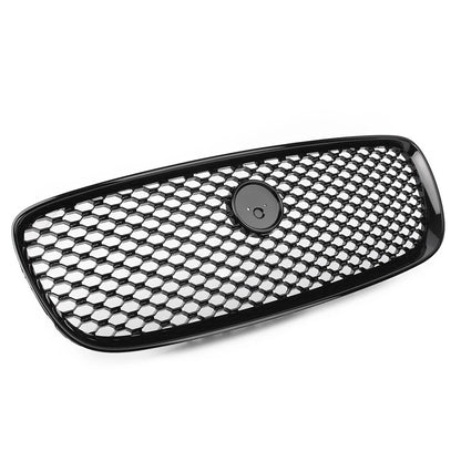 Front Bumper Center Grille Glossy Black For Jaguar XF XFR 2016-2020