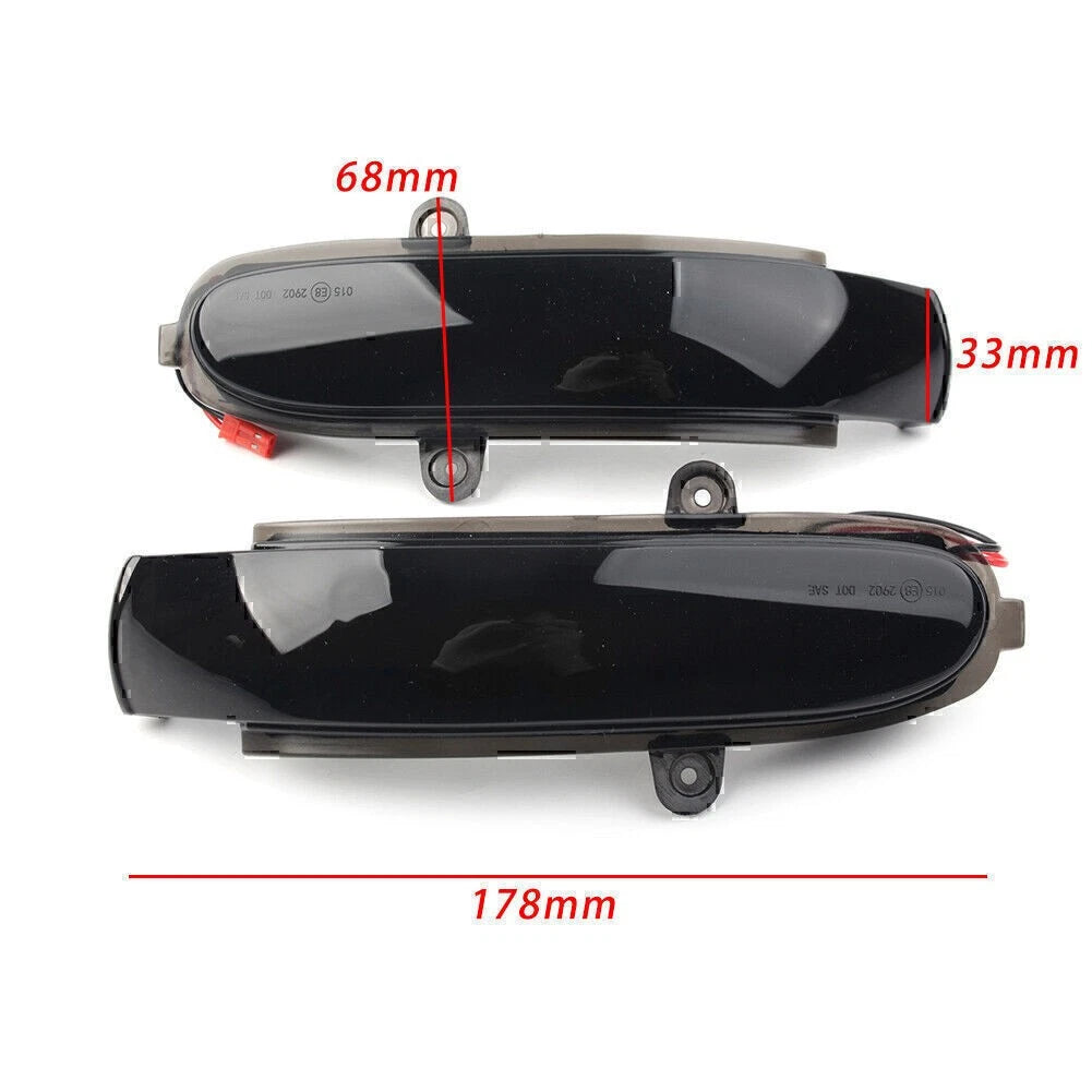 LED Mirror Dynamic Turn Signal Light For Benz C W203 S203 CL203 2001-2007 Black