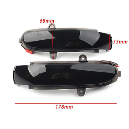 LED Mirror Dynamic Turn Signal Light For Benz C W203 S203 CL203 2001-2007 Black