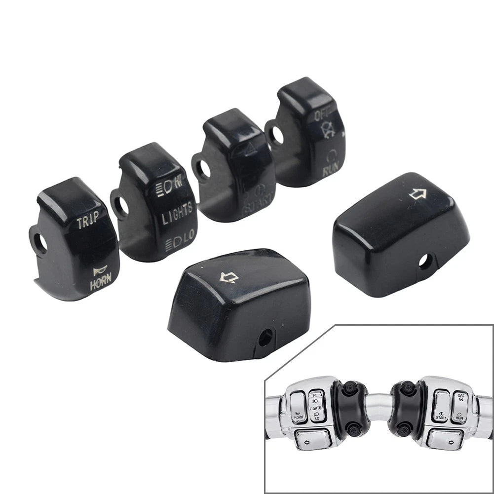 6x Hand Control Switch Housing Button Caps for Harley Sportster XL XR 1996-2013