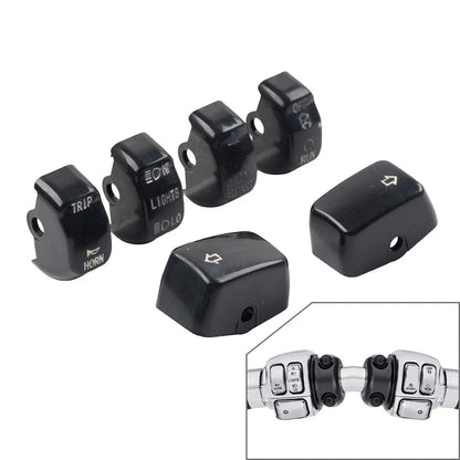 6x Hand Control Switch Housing Button Caps for Harley Sportster XL XR 1996-2013