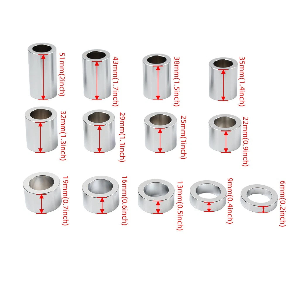 Black Wheel Axle Spacer Kit ID 3/4" OD 1 1/8" For Harley Softail Dyna Road King