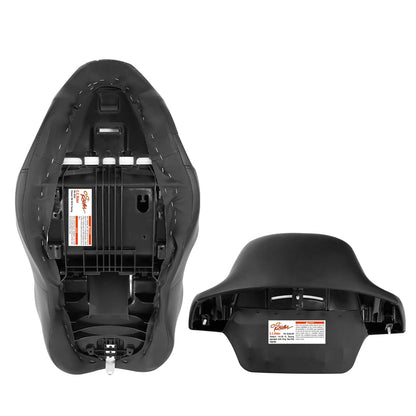 Driver Passenger Seat King Backrest Pad Fit For Harley Touring Road Glide 14-23
