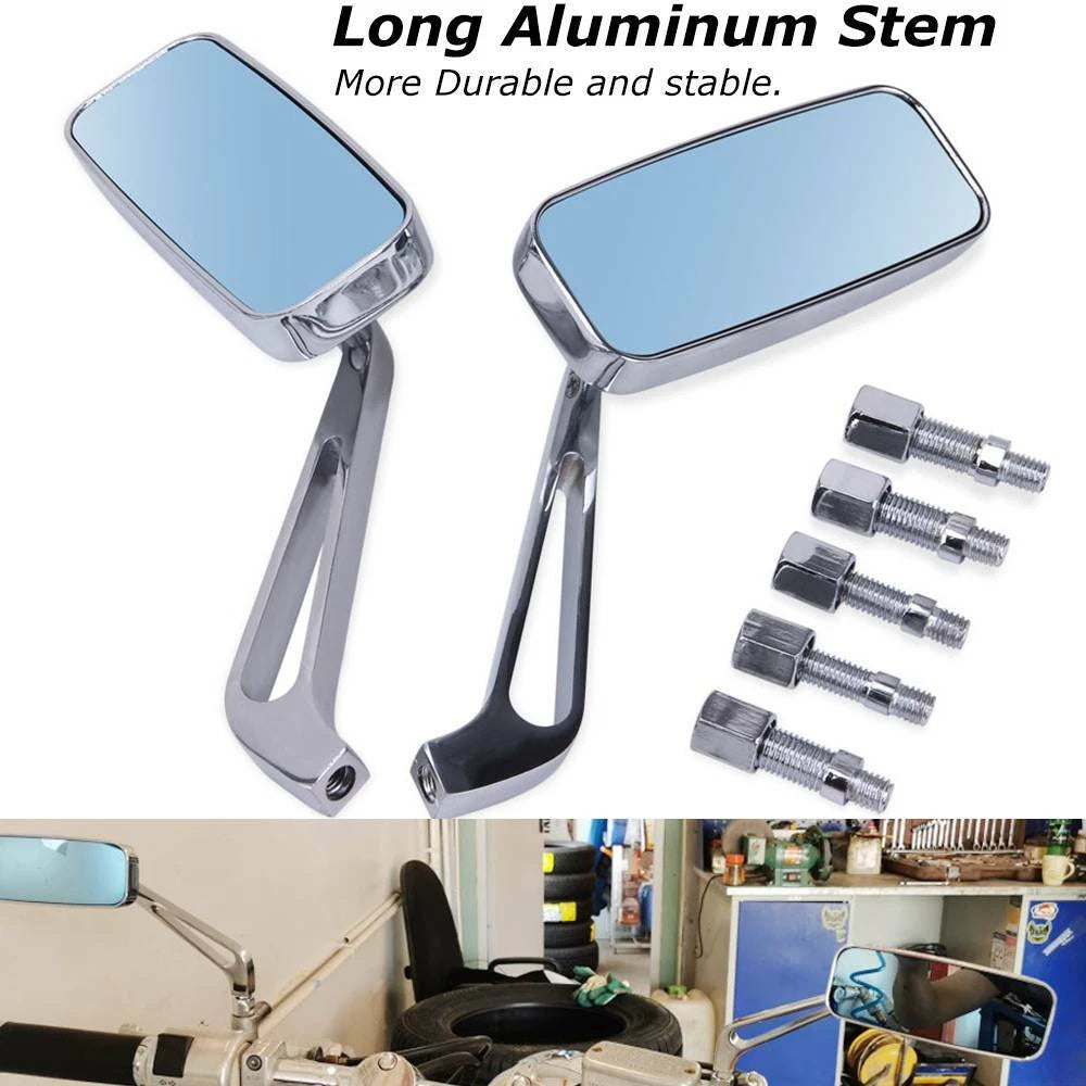 Rectangle Motorcycle Rear View Side Mirrors For Harley Street Glide Road King US