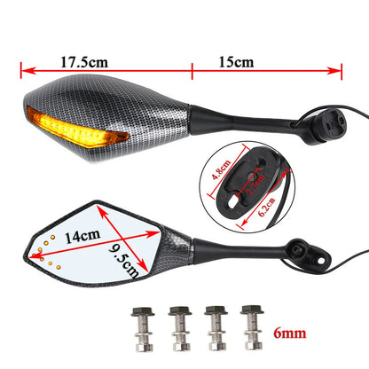 Integrated LED Mirrors For Honda CBR600RR 03 2004 2005 2006 2007 2008 2009 2010