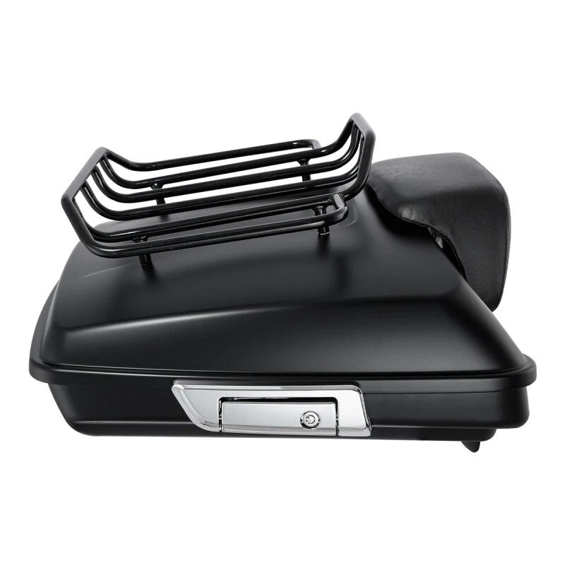 Matte Black Razor Trunk Backrest Pad Top Rack Fit Fit For Harley Touring 2014-Up