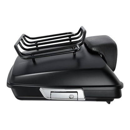 Matte Black Razor Trunk Backrest Pad Top Rack Fit Fit For Harley Touring 2014-Up
