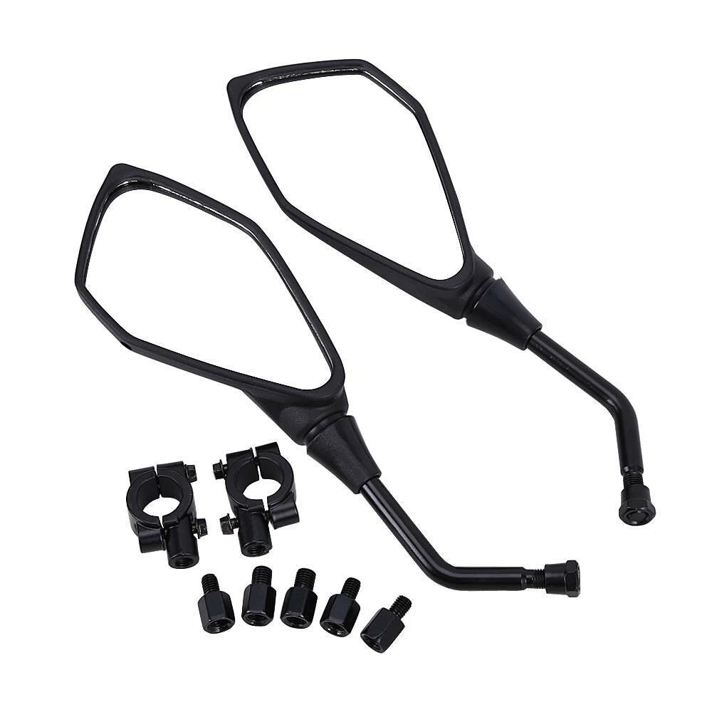 Pair 7/8" Motorcycle Rear View Side Mirrors For Honda Suzuki ATV Bike Handle Bar