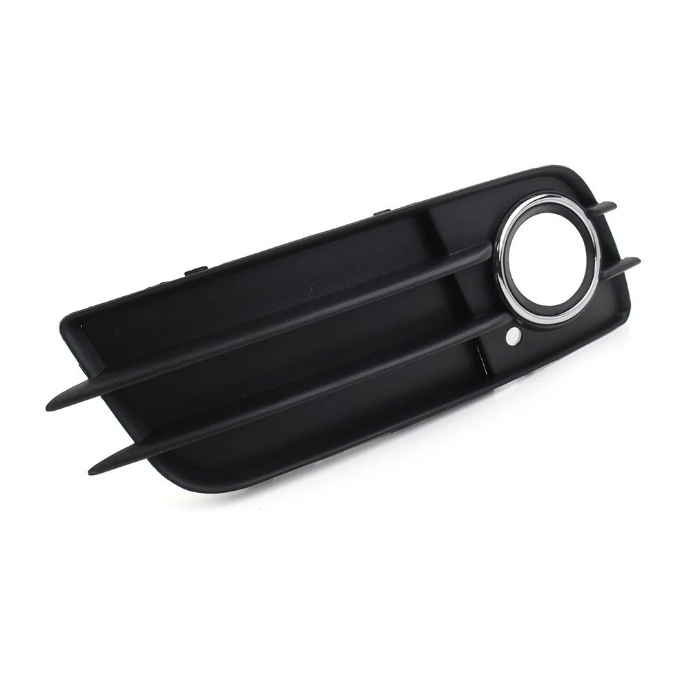 Left Front Bumper Fog Light Grille Cover W/Chrome Ring For Audi A4 B8 S4 2008-12