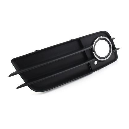 Left Front Bumper Fog Light Grille Cover W/Chrome Ring For Audi A4 B8 S4 2008-12