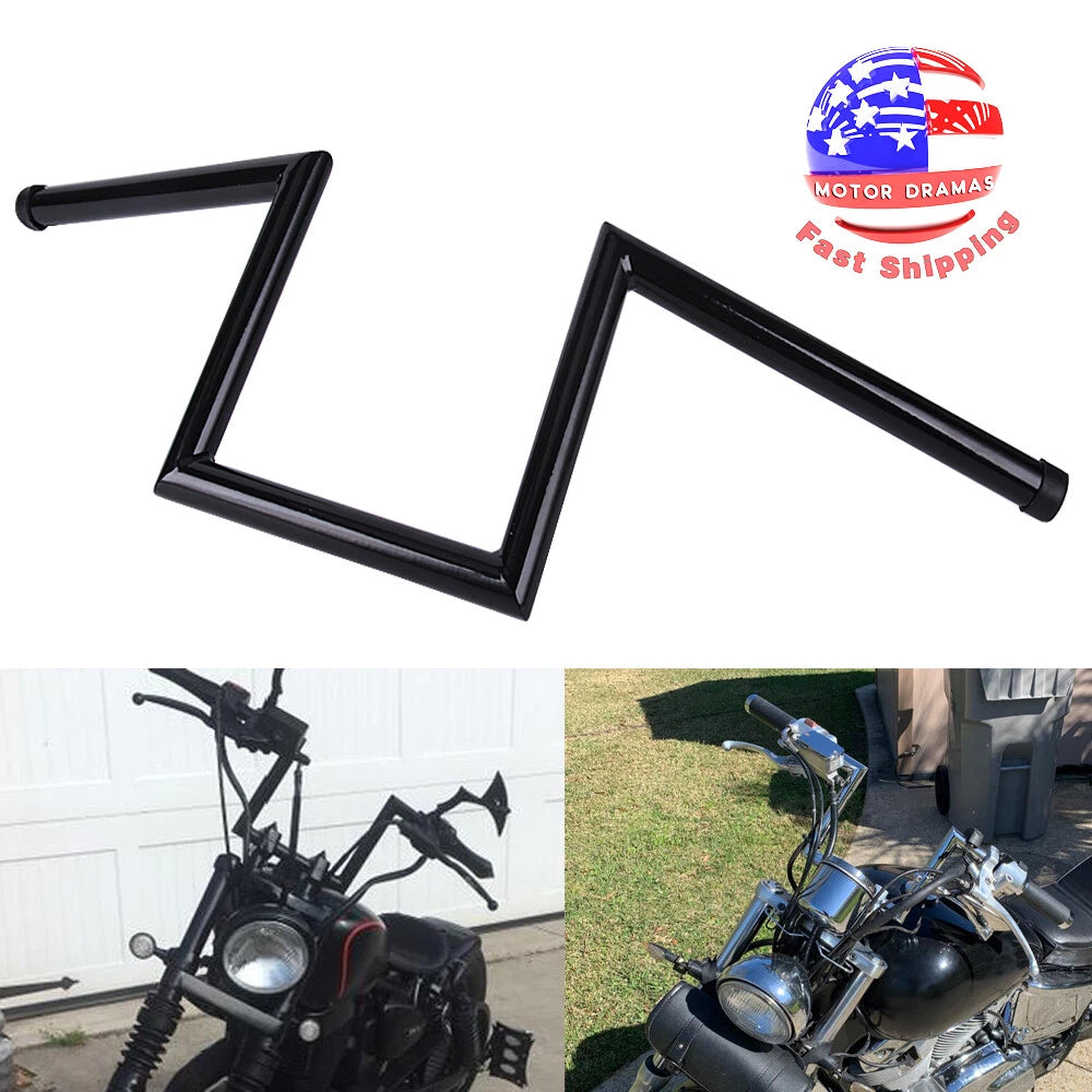 8" Rise Drag Ape Hanger Z Bars 1" Handlebars For Harley Sportster XL Chopper FX