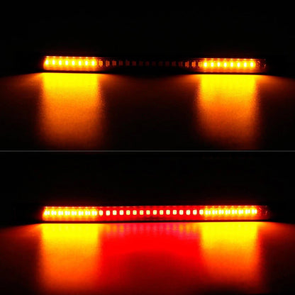 48 LED Motorcycle Flexible Amber Turn Signal Integrated 4 Strip Brake Tail Light