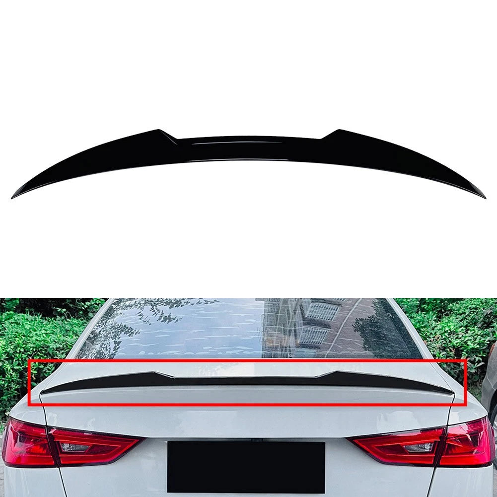 Glossy Blk Tail Wing Rear Trunk Spoiler Wing For Audi A3 S3 RS3 8V Sedan 2014-20
