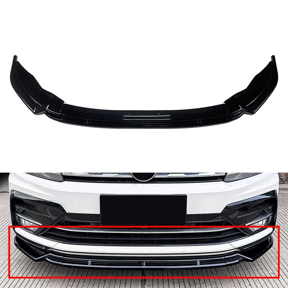 Glossy Black Front Bumper Lip Splitter Spoiler For VW Tiguan MK2 Pre-facelift