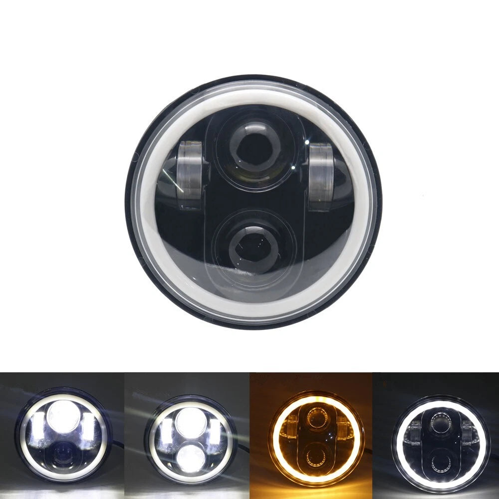 5-3/4 5.75 inch Round LED Headlight Halo Car Motorcycle DRL for Harley Dyna
