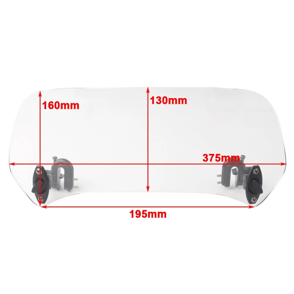 Adjustable Windshield Clip On Extension Spoiler Wind Deflector For Motorcycle