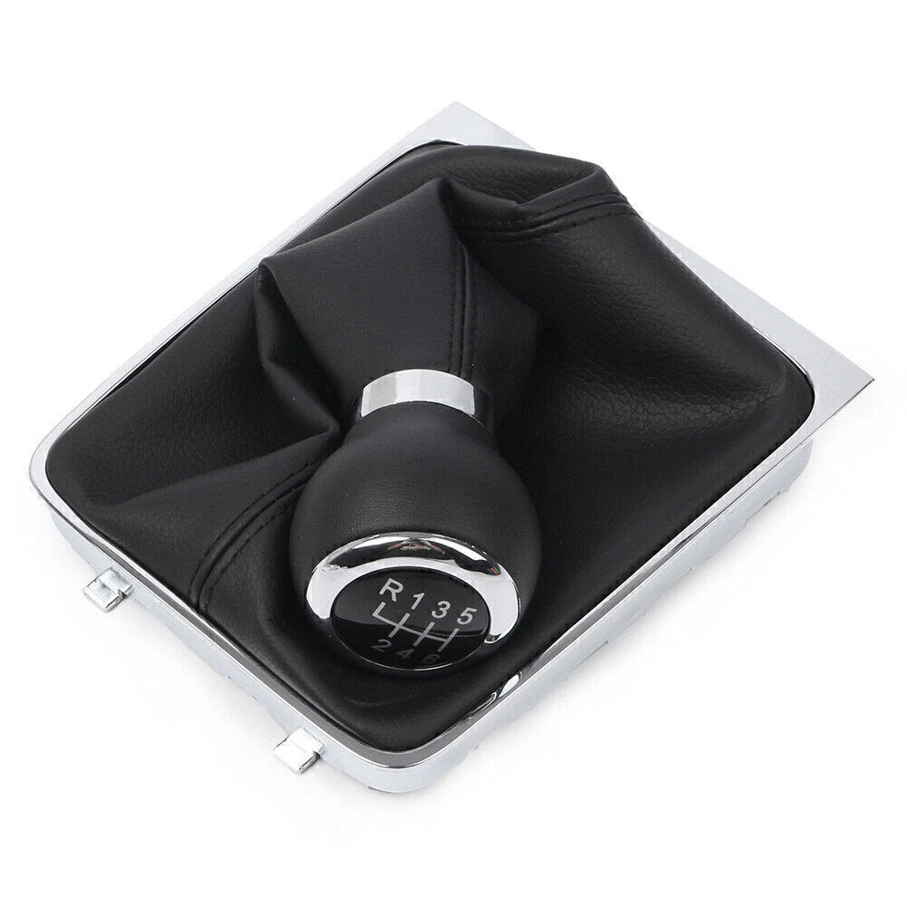 Manual Gear Shift Knob 6-Speed w/ Boot Cover Stick Lever Gaiter for VW Passat B6