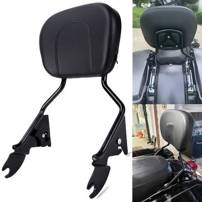 Detachable Backrest Pad Sissy Bar For Harley Touring Street Road Glide 2009-2023