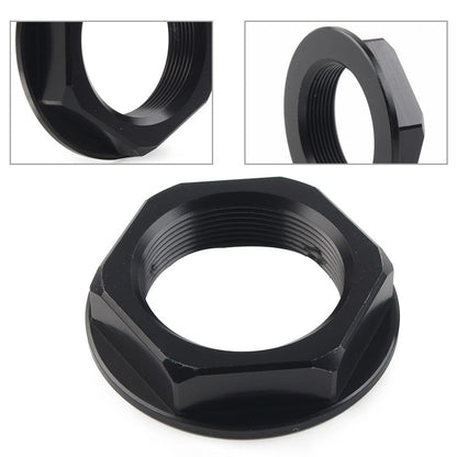 Triple Tree Stem Yoke Center Hole Nut for Universal Motorcycle Aluminum Black US
