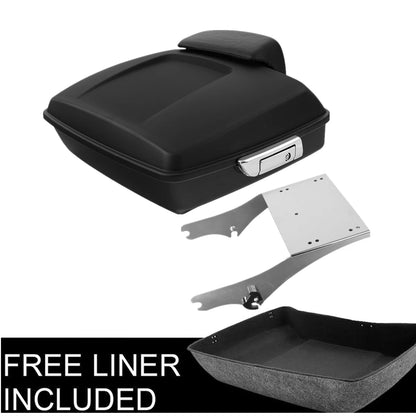 Matte Black Chopped Trunk Pad Two Up Mount Rack Fit For Harley Touring 1997-2008