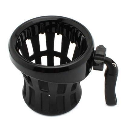 Motorcycle Handlebar Cup Holder Drink W/ Mesh Basket Mount Universal Black