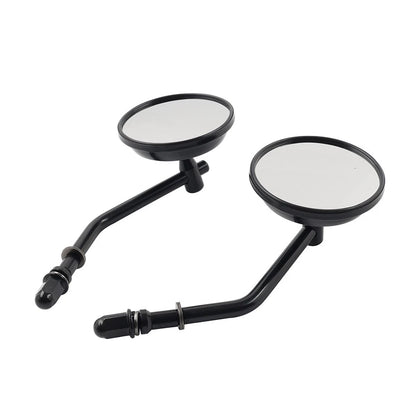 Motor Round Retro Rearview Side Mirrors For Harley Davidson Sporster 8mm Black
