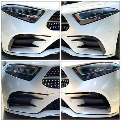 FrontBumper Splitter Air Vent Trim Fit Benz CLS-Class C257 2018-21 Glossy Black