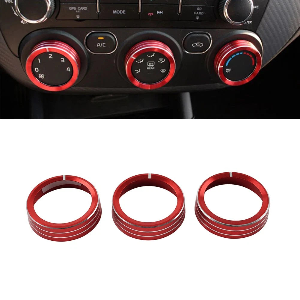 Red Center Console AC Switch Control Knob Ring For Kia Cerato K3 Forte 2017-2018