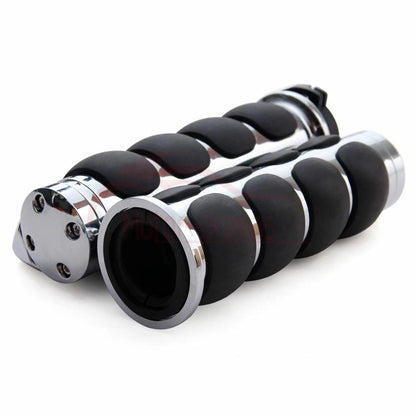 1" Motorcycle Handle bar Hand Grips w/ Throttle For Harley Honda Kawasaki Suzuki