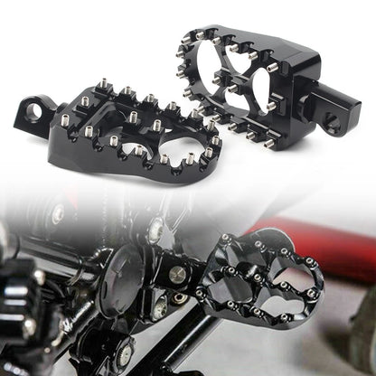 Wide Foot Peg MX Style For Harley Dyna Sportster Iron 883 Fatboy Bobber