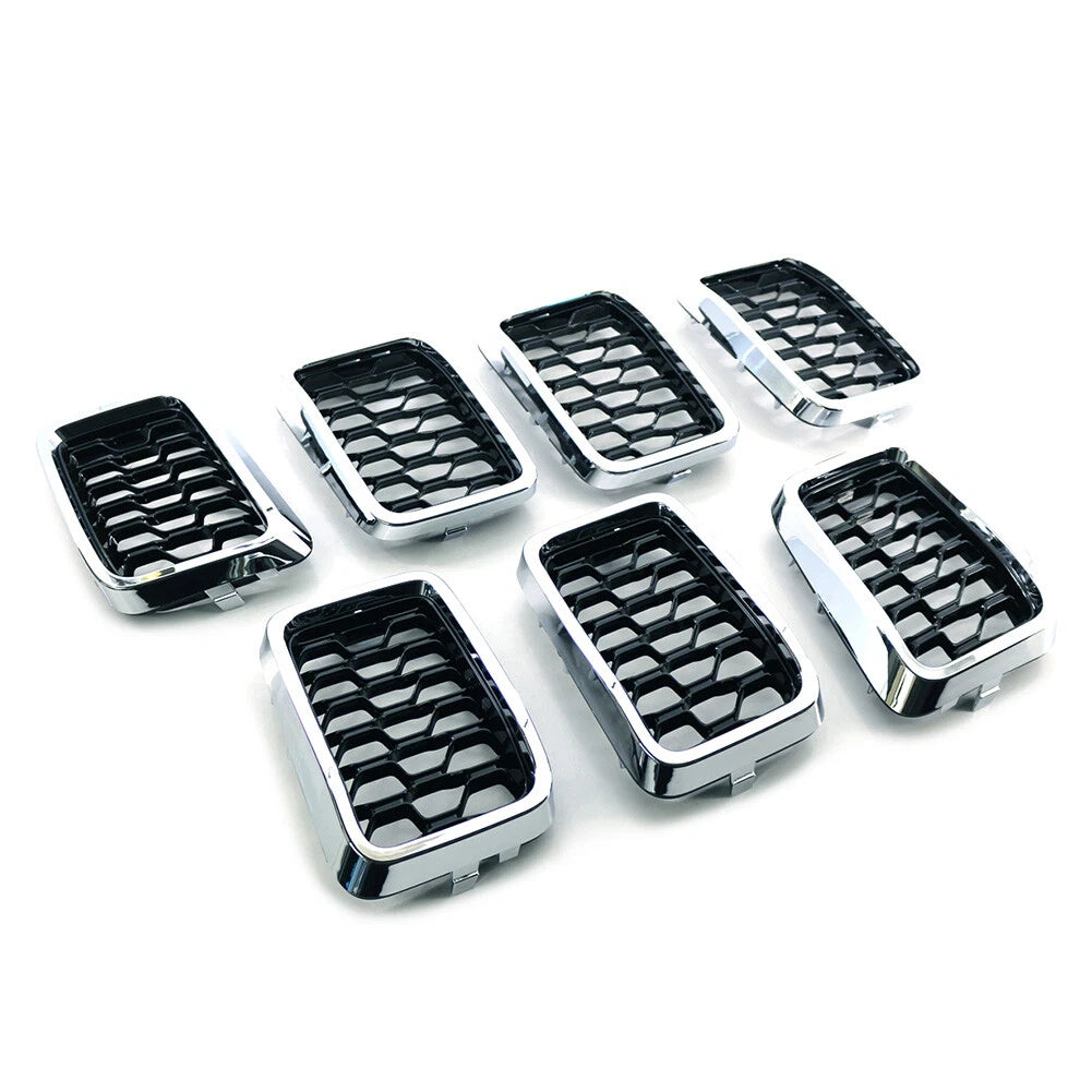 Front Grille Honeycomb Mesh Insert Cover Chrome For Jeep Grand Cherokee 17-21 US