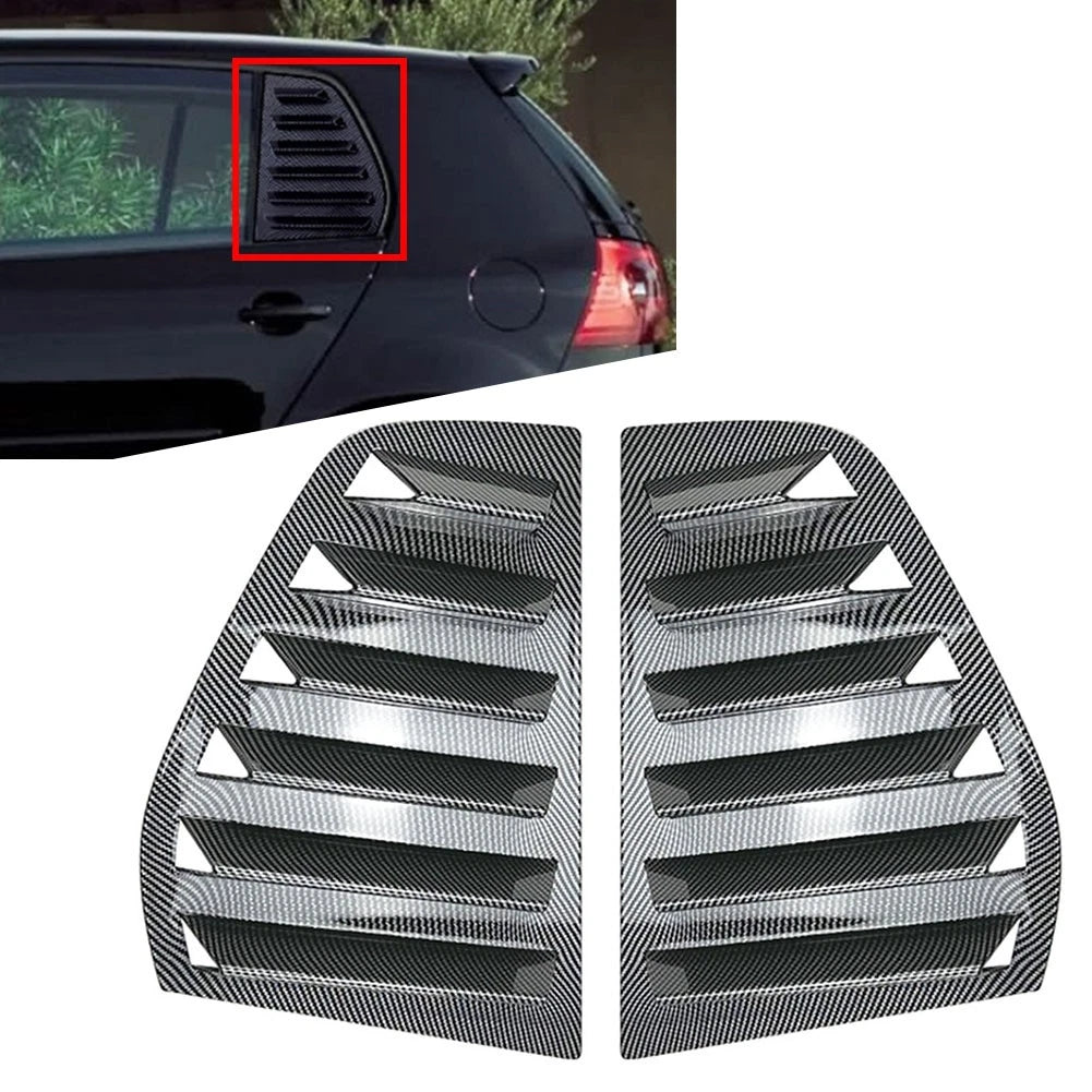 Carbon Fiber Look Rear Window Louver Shutter Cover For VW Golf MK5 2004-2008
