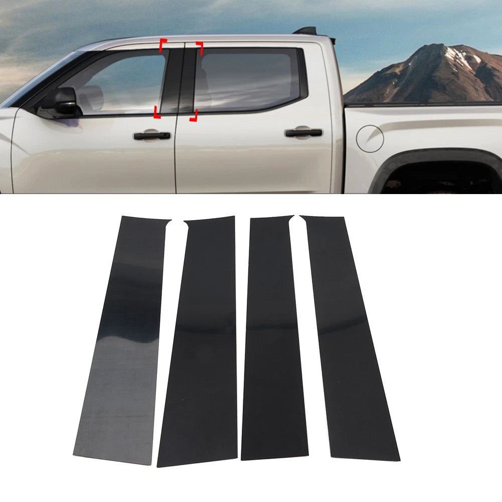 4pcs Pillar Post Set Door Window Cover Trim Kit For Toyota Tundra 2022-2024