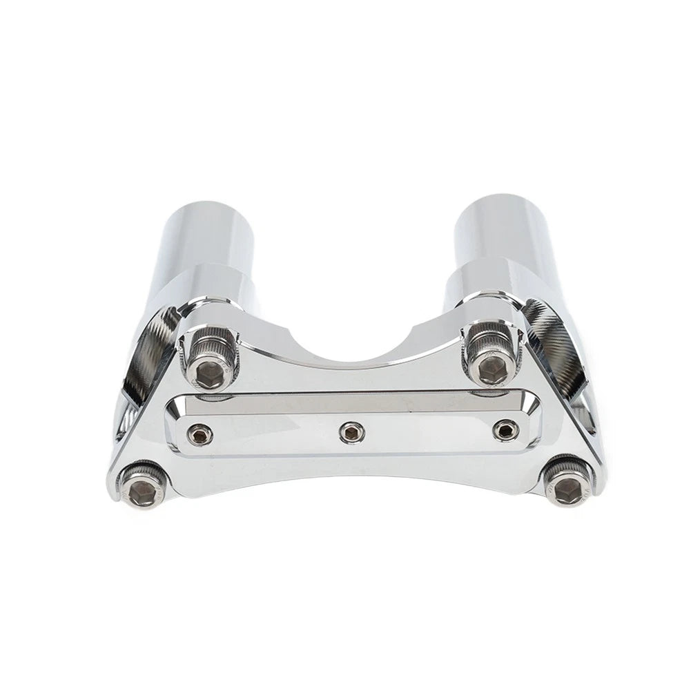 3.5" Straight Handlebar Riser & Top Clamp Chrome For Harley Dyna Tour Road Glide