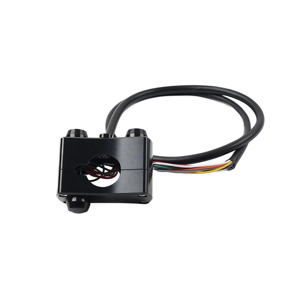 1" Handlebar Control Switch Horn Turn Signal Light Black For Harley Bobber