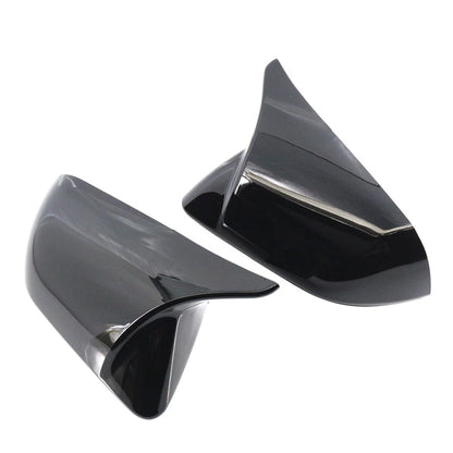 Rearview Side Mirror Cover Caps Glossy Black For Ford Mustang 2015-2023