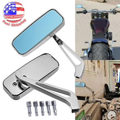 Motorcycle Rear View Side Mirrors 8mm&10mm Chrome for HARLEY HONDA SUZUKI YAMAHA