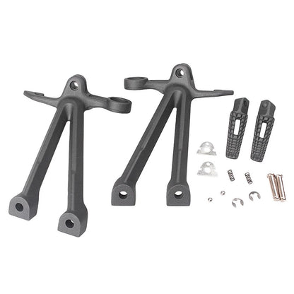 1x Footrest Assembly Kit w/ Foot Pegs Black Fit For Suzuki GSXR1000 2007-2008